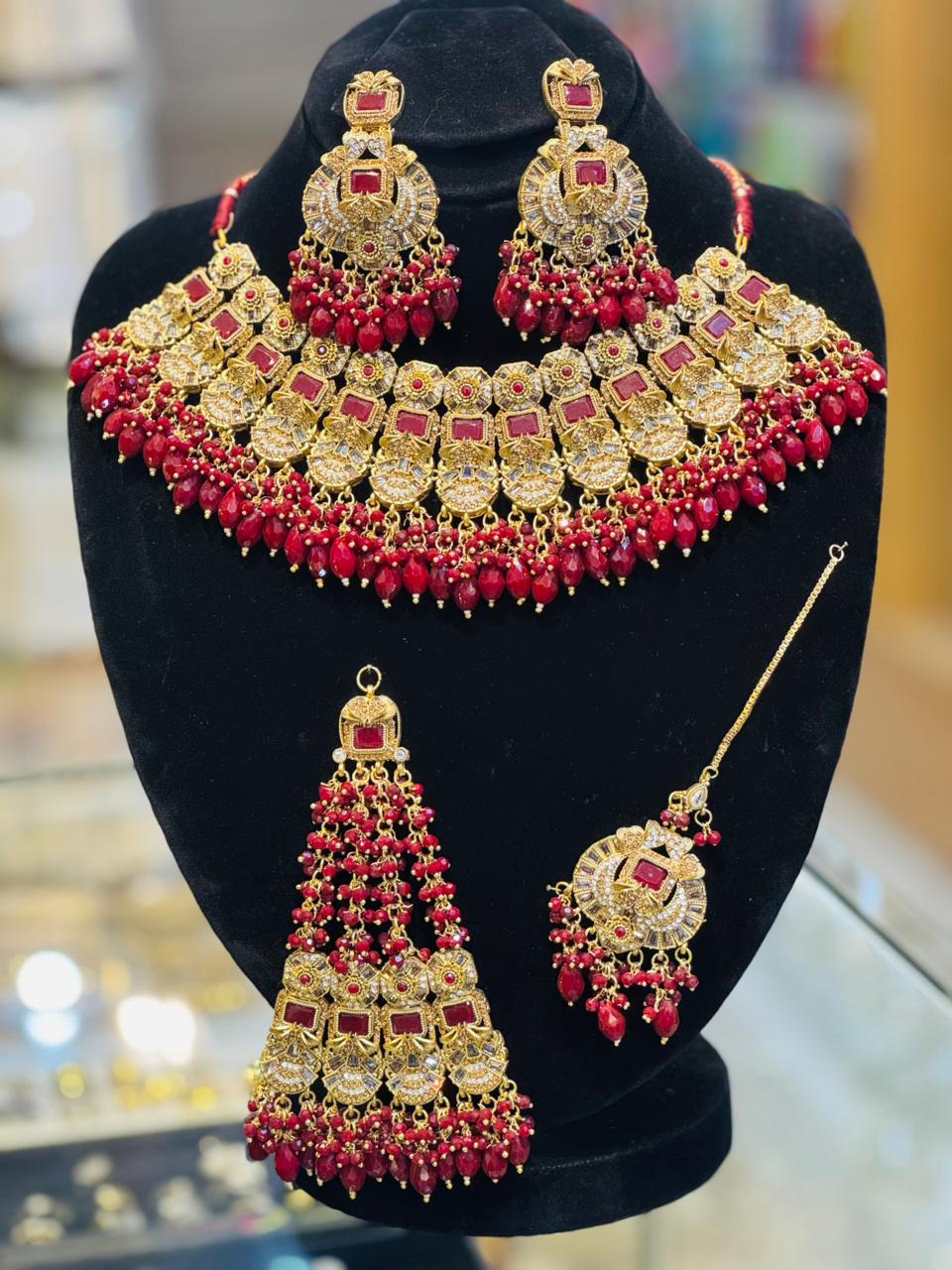 Royal Ruby Elegance Bridal Jewelry Set
