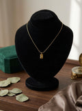 Minimalist Gold-Tone Vertical Bar Pendant Necklace