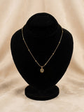Delicate Gold Beaded Chain with Crystal Drop Pendant
