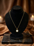 Modern Octagon Crystal Gold Pendant Necklace
