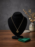 Minimalist Hexagon Black Dial Gold Pendant Necklace
