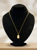 Minimalist Rectangular Stone Gold Pendant Necklace