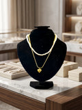 Elegant Double Layer Heart Pendant Necklace