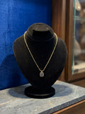 Minimalist Square Black Stone Gold Pendant Necklace