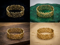 Elegant Gold-Tone Openwork Leaf Pattern Bracelet