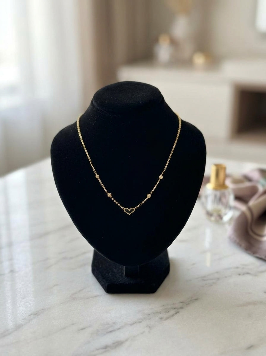 Minimalist Open Heart Gold Necklace