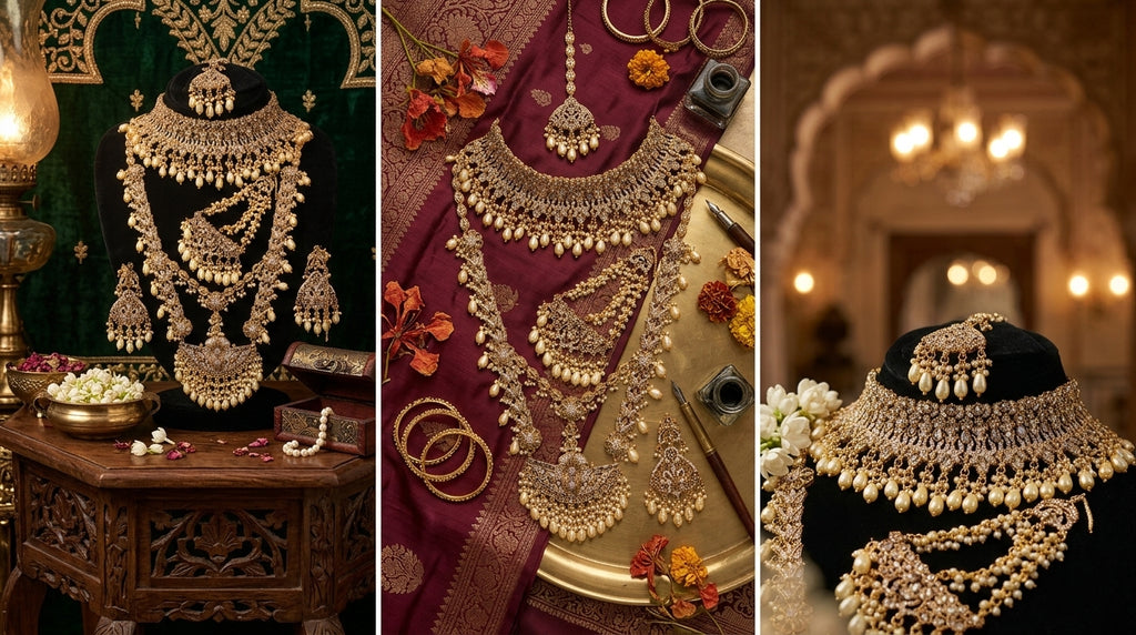 Royal Bridal Gold Jewelry Set Display