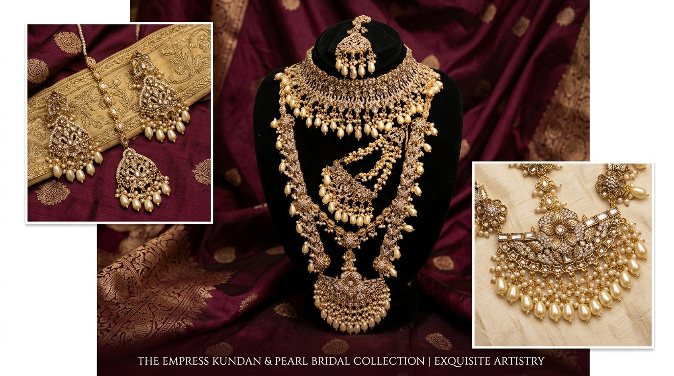 Royal Bridal Gold Jewelry Set Display