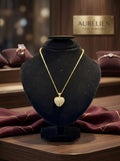 Sparkling Heart Pavé Gold Pendant Necklace